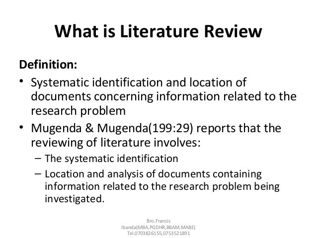 definition of literature review by authors